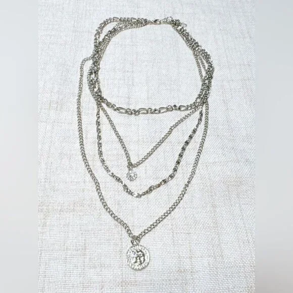 Boho silver necklace N583 - Picture 3 of 5